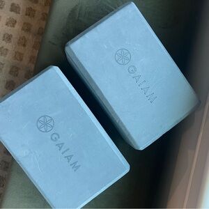 GAIAM Gray Yoga Blocks - Pair of Foam Support Bricks